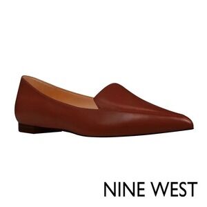 Nine West Abay Pointed Smoking Flats Dark Red Burgundy Sz‎ 6 NIB Work Office